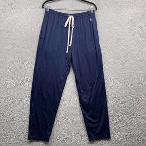 Polo Ralph Lauren Mens Sweat Pants Blue Logo Elastic Waist Drawstring Size L